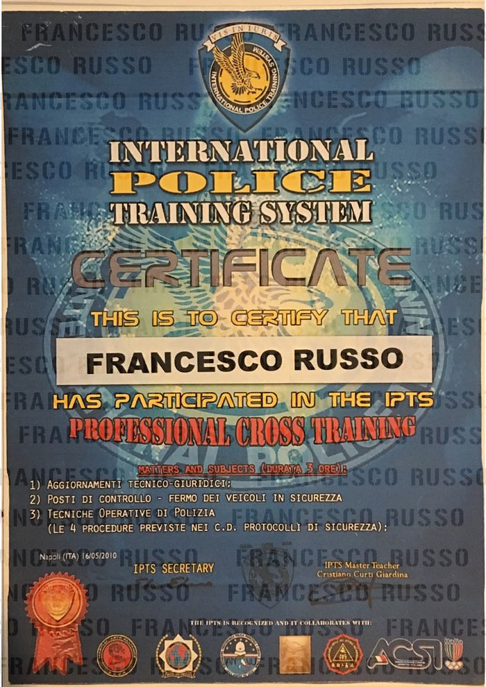 Certificato IPTS Professional Cross Training 2011
