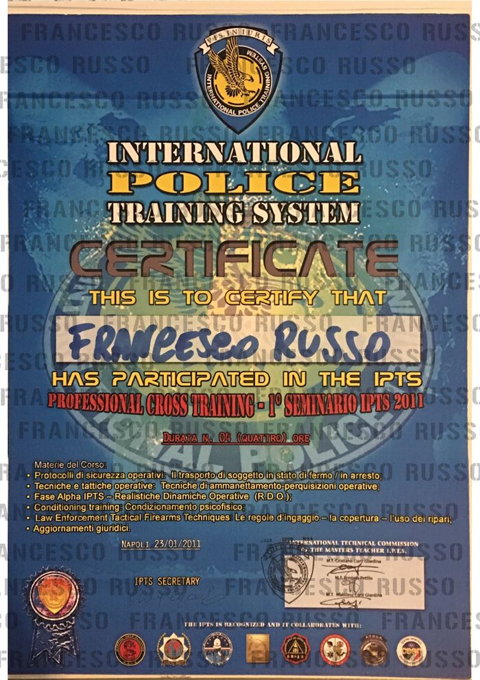Certificato IPTS Professional Cross Training 2011