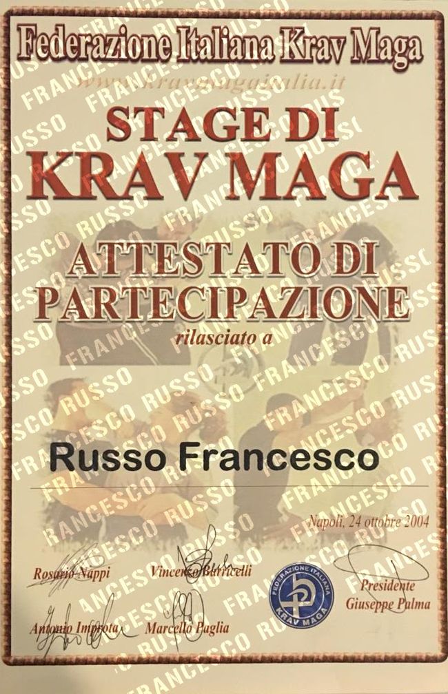 Attestato di partecipazione a stage di formazione