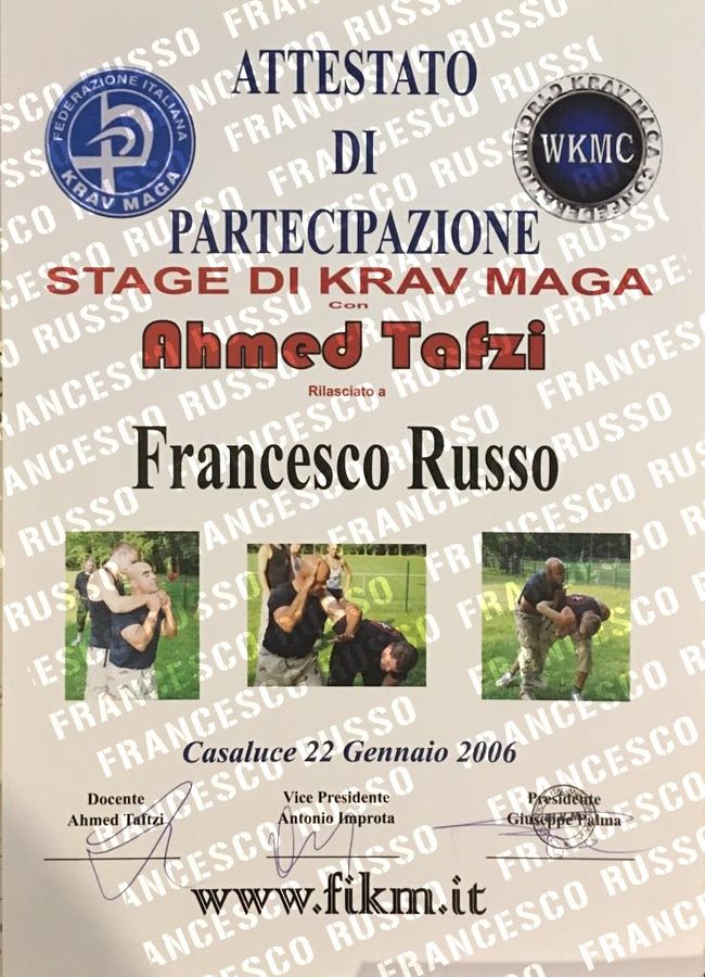Attestato di partecipazione a stage di formazione