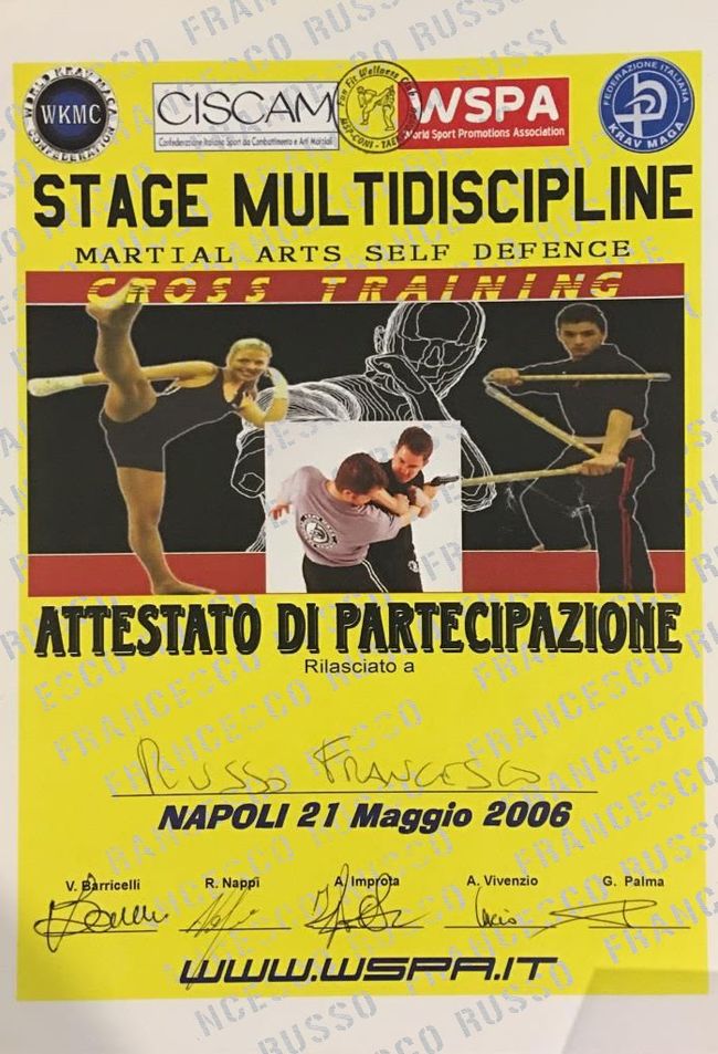 Attestato di partecipazione a stage di formazione